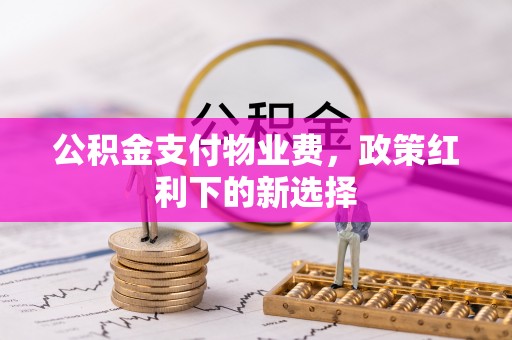 莎车公积金支付物业费，政策红利下的新选择