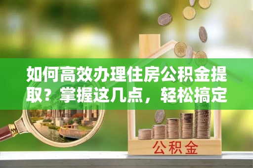 莎车如何高效办理住房公积金提取？掌握这几点，轻松搞定！