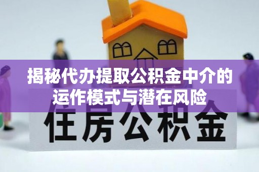 莎车揭秘代办提取公积金中介的运作模式与潜在风险