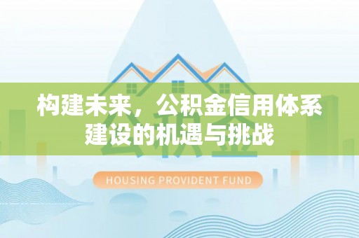 莎车构建未来，公积金信用体系建设的机遇与挑战