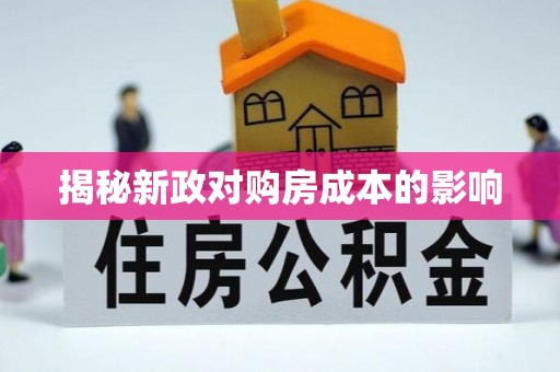 莎车揭秘新政对购房成本的影响